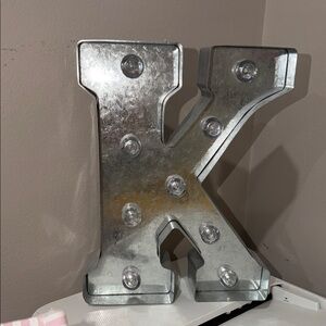 Silver Letter 'K' Marquee Light